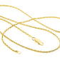 1MM Rope Chain Necklace in 925 Sterling Silver – Available in Silver, Gold, or Rose Gold