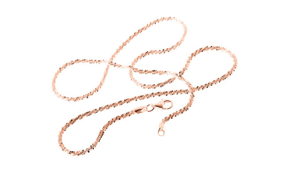 Rock Chain Necklace in 925 Sterling Silver – Available in Silver, Gold, or Rose Gold