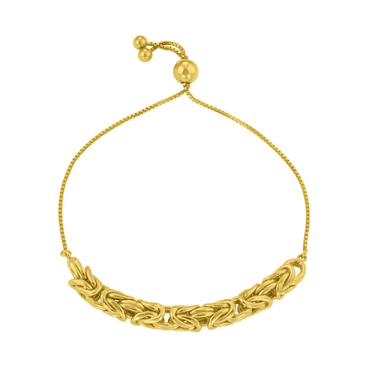 Italian Sterling Silver Adjustable Byzantine Bracelet
