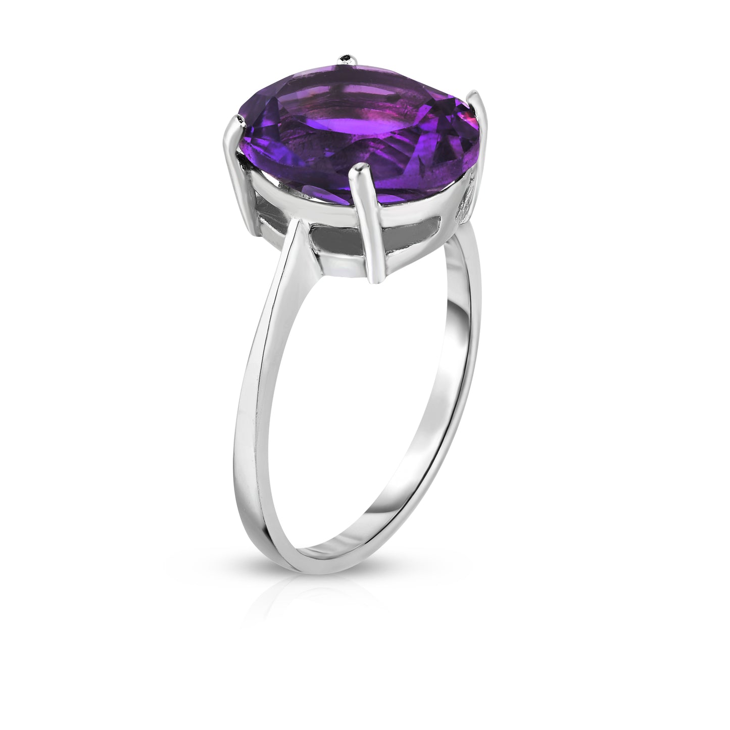 5.0 CTW Genuine Oval Cut Gemstone Ring in Sterling Silver