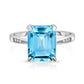 4.00 CTW Genuine Emerald Cut Ring in Sterling Silver