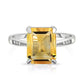 4.00 CTW Genuine Emerald Cut Ring in Sterling Silver