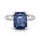4.00 CTW Genuine Emerald Cut Ring in Sterling Silver