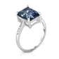 4.00 CTW Genuine Emerald Cut Ring in Sterling Silver