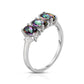 3.0 CTW Genuine Oval Cut Tri-Gemstone Ring in Sterling Silver