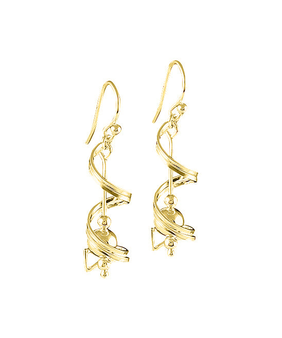 Italian Sterling Silver Spiral Ball Drop Earrings