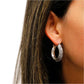 Sterling Silver Artisan Oxidized Byzantine Hoop Earrings