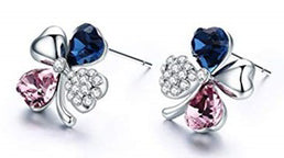 Sterling Silver Crystal Flower Stud Earrings – Made with Swarovski Elements