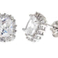 Sterling Silver Cushion Cut Halo Studs