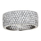 Sterling Silver Pave Wide Eternity Band