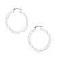 Italian Sterling Silver Braided French Lock Hoop Earrings