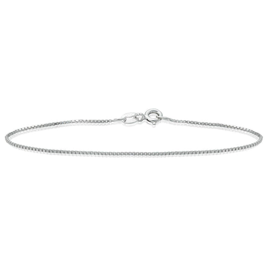 Italian Sterling Silver Box Anklet