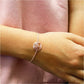 Rose Gold Italian Made Sterling Silver Adjustable Tree Of Life Bracelet On Wrist