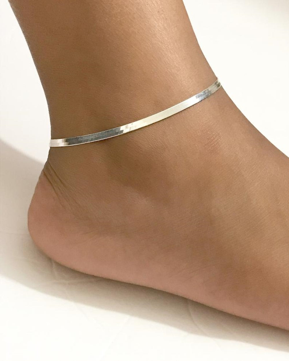 Italian Sterling Silver Herringbone Anklet