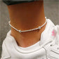 Italian Sterling Silver Beaded Rope Anklet