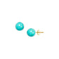 14K Gold Genuine Turquoise Ball Stud Earrings