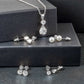 Set of 5 Silver Earrings And Necklace Set