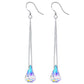 Aurora Borealis Swarovski Crystal Drop Hook Earrings