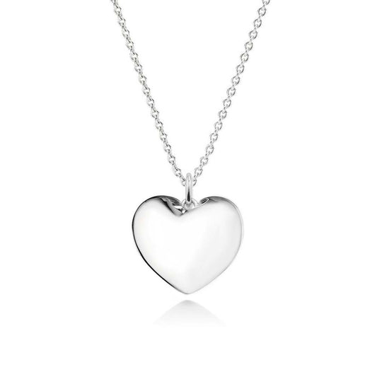Italian Sterling Silver Puffed Heart Necklace