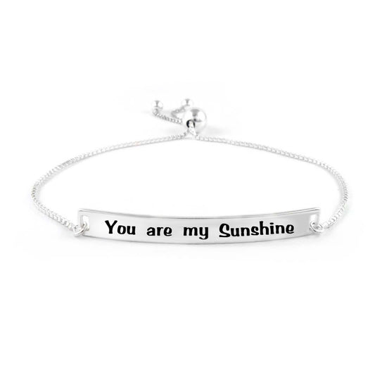 Italian Sterling Silver Adjustable "You are my Sunshine" Bracelet