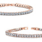 Set of 2 Rose Gold Round And Princess Cut Crystal Tennis Bracelets