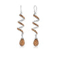 Champagne Spiral Crystal Drop Earrings