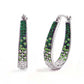 18kt White Gold Plated Graduated Emerald Ombre Crystal Hoop Earring