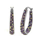 18kt White Gold Plated Graduated Tanzanite Crystal Hoop Earring