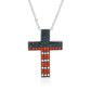 American Flag Crystal Cross Necklace