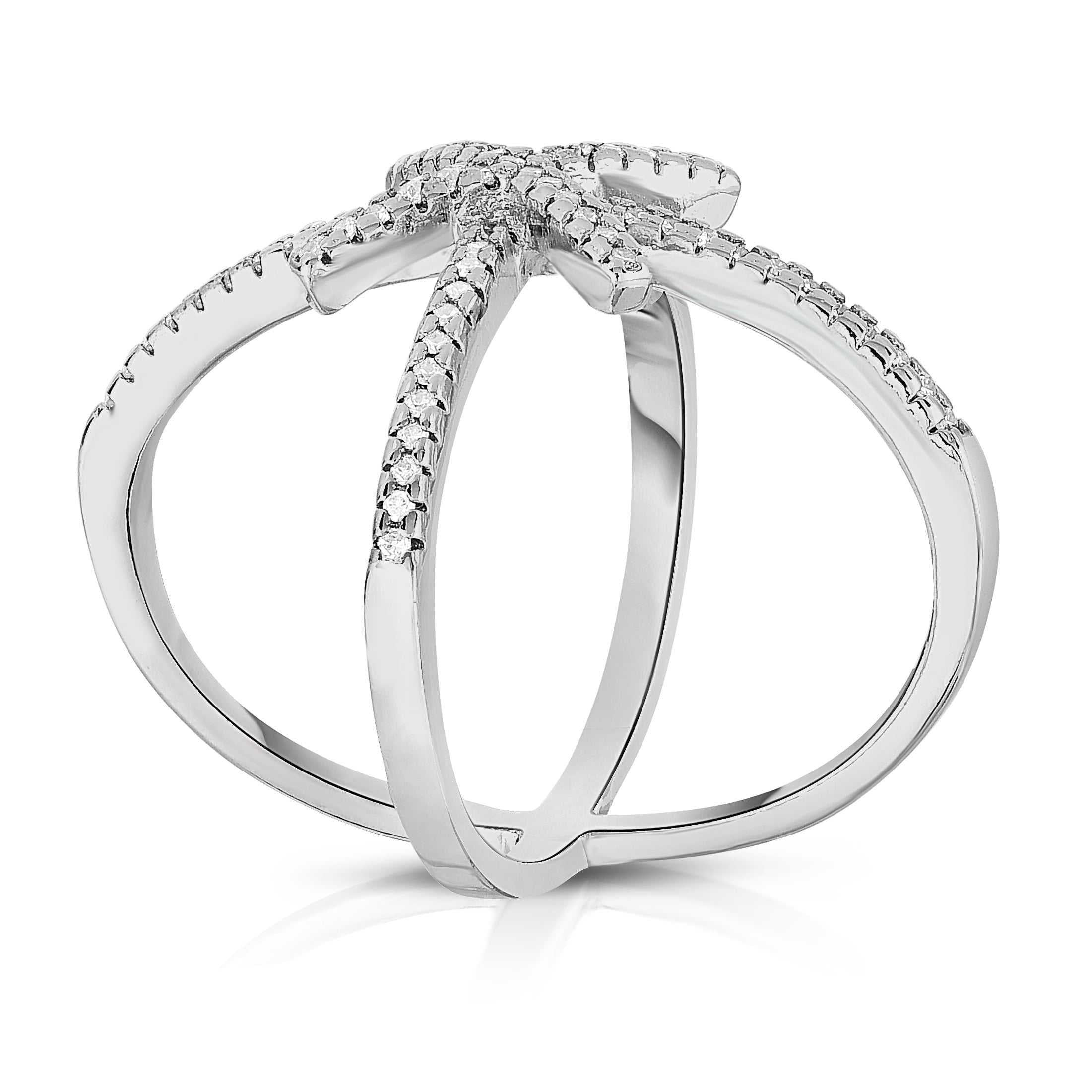 Buy Pipa Bella by Nykaa Fashion Sterling Silver X Shaped Silver Ring (18)  Online
