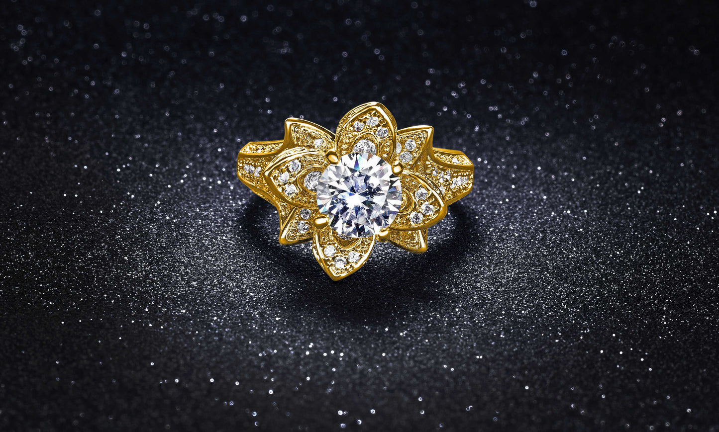 3.50 CTW Pave Flower Halo Ring