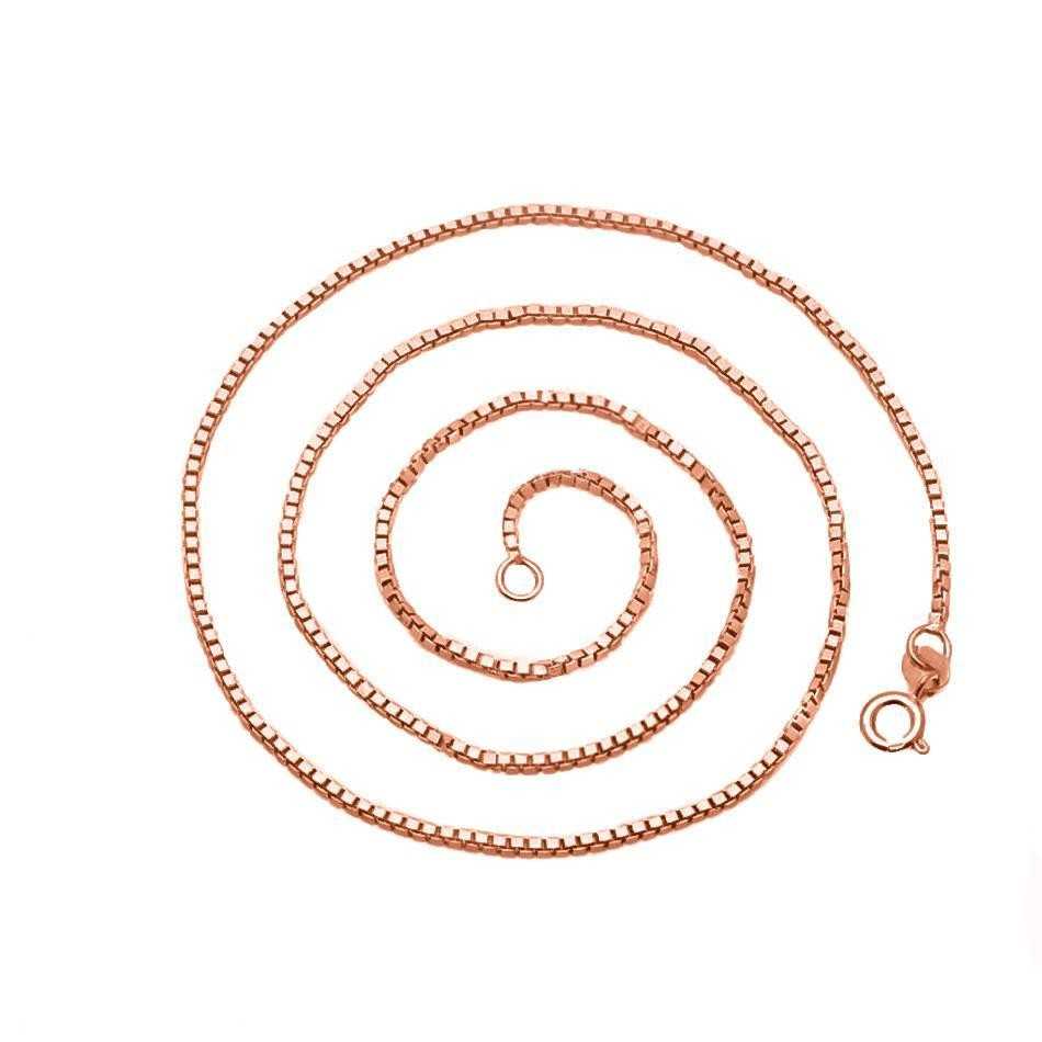 Rose Gold Sterling Silver Box Chain Necklace