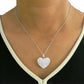 White Sterling Silver Crystal Studded Heart Necklace On Neck