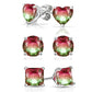 3 Pack Watermelon Tourmaline Stud Earrings