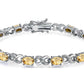 Genuine Citrine Gemstone And Diamond Accent Infinity Bracelet