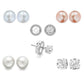 Set of 4 Freshwater Pearl and Crystal Interchangeable Halo Studs