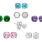 Set of 5 Swarovski Crystal Interchangeable Halo Stud Earrings