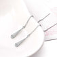 Silver Italian Sterling Silver Diamond Cut Threader Teardrop Earrings