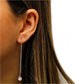 Sterling Silver Bezel Set Crystal Threader Earrings Made With Swarovski Elements On Ear