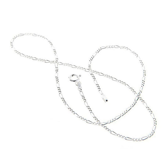 Silver Sterling Silver Figaro Chain Necklace