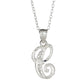 Letter C Sterling Silver Diamond Cut Initial Necklace