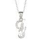 Letter F Sterling Silver Diamond Cut Initial Necklace
