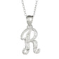 Letter R Sterling Silver Diamond Cut Initial Necklace