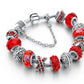 Red Genuine Murano And Crystal Charm Bracelet Made With Swarovski Elements