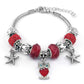 Red Crystal Owl Charm Bracelet