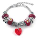 Red Crystal Heart Charm Bracelet
