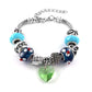 Turquoise Crystal Heart Charm Bracelet