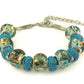 Blue Genuine Murano Bead And Crystal Charm Bracelets