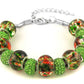 Green Genuine Murano Bead And Crystal Charm Bracelets