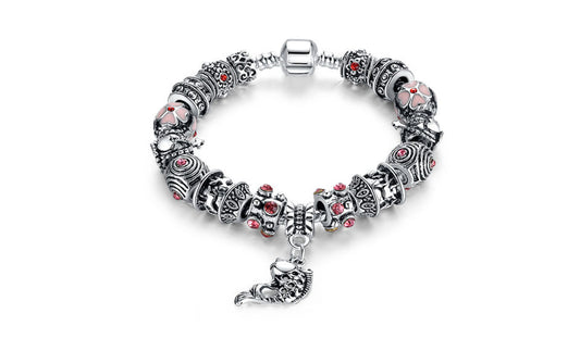 Pink Crystal Goodluck Fish Charm Genuine Murano And Crystal Charm Bracelets